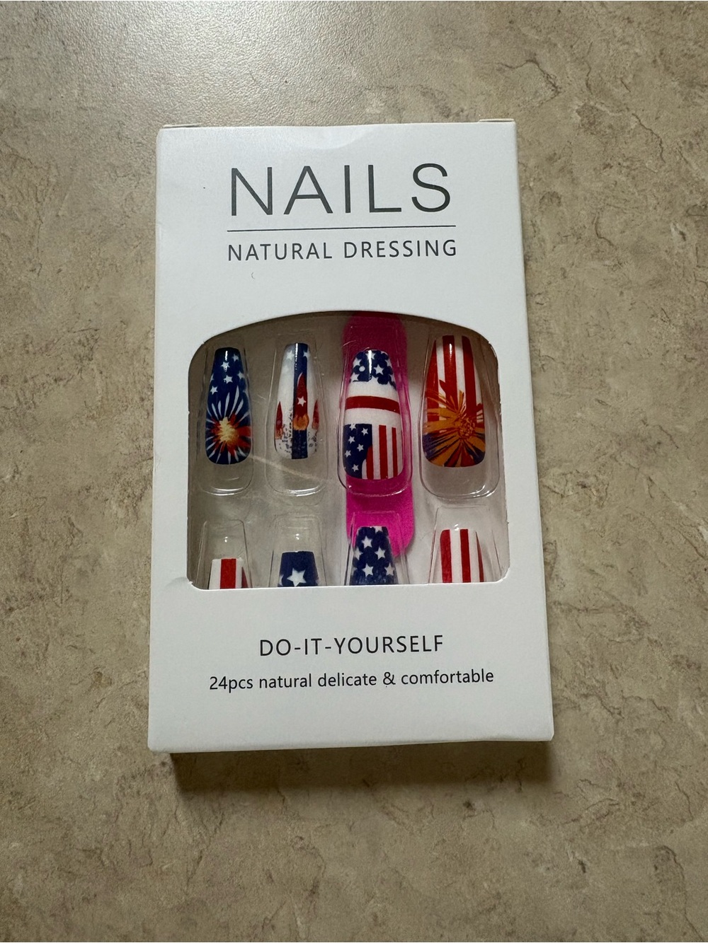 Patriotic American Flag Press-On Nail Set